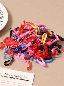 100/200pcs Large Size Thick Hair Ties/Scrunchies, Suitable For Ponytails, Invisible Hair Bands Hair Elastics Hair Rubber Bands Hair Rope Elastic Hair Tie - Black Color - View 3