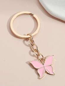1pc Minimalist Colorful Butterfly Metal Pendant Handmade Keychain, Accessory For Women Bags, A Small Gift For Friends - Multicolor - View 12