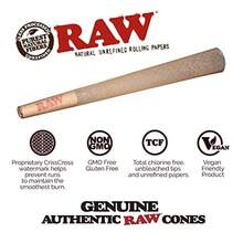 Authentic RAW Black King Size Pre-Rolled Cones 200 Pack Andamp; 2 Tubes - 如圖所示 - 查看 2