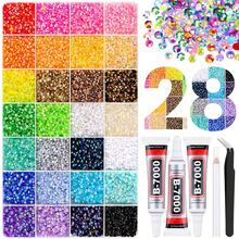 Jelly Resin Rhinestones With Tweezers, 15/24/28/32/40 Grid Mixed Color Crystal Rhinestone Decoration Set, Colorful DIY Rhinestones, Party Accessories, Handmade Crystals, Suitable For DIY Crafts, Clothing, Cups, Shoes, Fabrics, Etc. - A - View 3