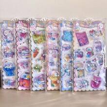 Y2K Cute Cartoon 3D Liquid Sand Stickers, Sparkle Glitter Shaker Decals, Aesthetic Kawaii Stickers For Laptop, Water Bottle, Scrapbook - Color - View 4