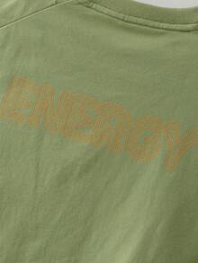 mini bala Camiseta de manga corta para niños, conjunto de verano transpirable de secado rápido con malla de ventilación 2026 - Verde militar - Ver 8