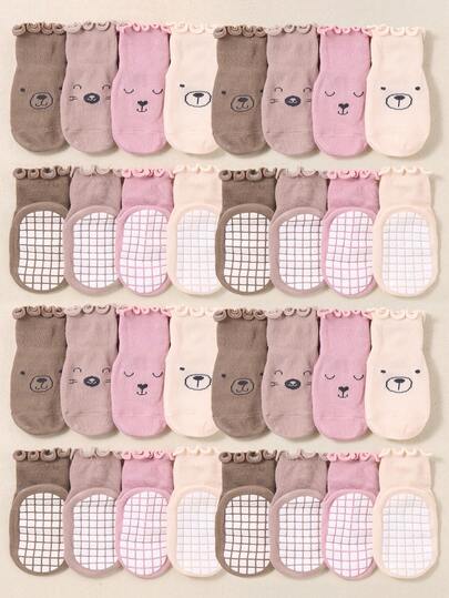 8/16 Đôi tất cổ tròn mềm mại, thoáng khí cho bé gái với họa tiết jacquard dễ thương và chấm chống trượt, tất ren xếp ly cho bé sơ sinh/trẻ nhỏ, tất co giãn siêu mềm không bó sát, thích hợp cho bé từ 0-36 tháng tuổi mặc hàng ngày và đi học, tất trẻ sơ sinh, tất bé gái, tất trẻ nhỏ, tất chống trượt, tất bám, tất tập đi, tất xếp ly, tất jacquard, quà tặng đi học, quà tặng tiệc tiết lộ giới tính, đồ dùng cần thiết cho trẻ sơ sinh.