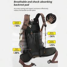 Hiking Backpack With Suspended Back Design, Large Capacity Waterproof Outdoor Backpack For Travel, Cycling, Trekking, Camping - Unisex - Multicolor - View 6