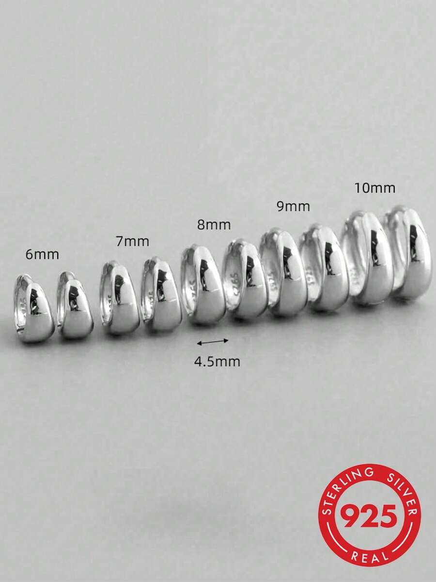 BALMORA 1pair Pure S925 Silver Ear Studs For Women, Ear Cuff, Daily Wear, Gift For Girls Wedding Engagement Bridal Jewelry - Silver - View 1