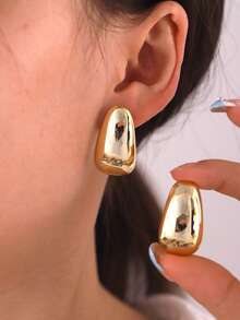 Set de 18 piezas de aretes elegantes y de moda, adecuados para salidas diarias, reuniones, regalos, viajes y atuendos de vacaciones - Dorado - Ver 9