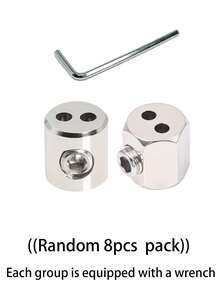 5个/8个/10个装钢丝绳锁扣，采用耐用金属材质，旨在防止盗窃。这些配件非常适合露营，并配有时尚的双孔夹，可用于固定晾衣绳和储物柜。 - A - 查看 11