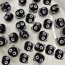 30pcs/Pack Acrylic Colorful Owl Shape Beads, DIY Jewelry Making Accessories - Black and White - View 5