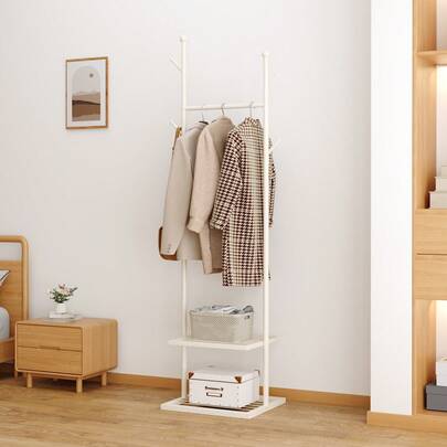 Portable Garment Rack Light Luxury Single Pole Clothes Hanger For Bedroom Mobile Standing Wardrobe Indoor Home Use