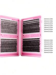 640片30D/40D/60D/80D仿貂毛假睫毛簇，高品质D型卷翘自然浓密单根假睫毛簇，适合DIY睫毛嫁接，可重复使用，轻盈易佩戴 - D - 查看 6