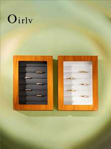 Oirlv Foldable Solid Wood Multi-Compartment Jewelry Box For Rings And Earrings Portable Travel Case Transparent Acrylic Display Case Mother's Day Gift - Ring Box - View 4