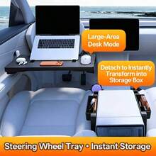1 pieza Mesa de volante de coche, mesa plegable para laptop en el coche, mesa multifuncional para comer en el coche - A - Ver 13
