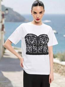 Women T-Shirts - [White] - View 9