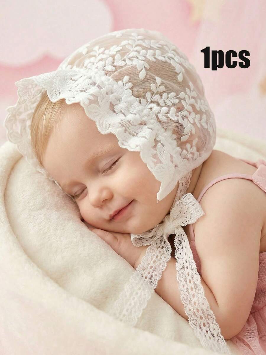 1 pieza Sombrero de cubo con adorno de encaje, estilo princesa. Sombrero de princesa bordado para salir - transparente - Ver 1