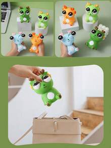 挤压式弹出龙，挤压式大眼龙雕塑，挤压式弹出龙钥匙扣，派对礼品 - 彩色 - 查看 3