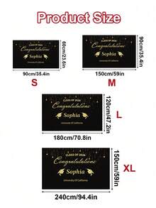 Pancarta de fondo personalizada para graduación, decoración de fiesta personalizada 2026, fondo personalizado para cabina de fotos, decoraciones de graduación 2026, texto personalizable para celebración de clase, para ceremonia, fiesta, fotografía, decoración del hogar, regalo de graduación único para familia y amigos - Estilo A - Ver 2