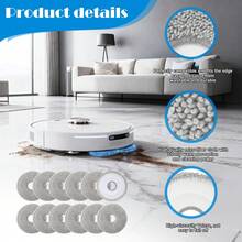 12pcs Replacement Wet Mop Pads For L10/L10s Ultra/L20 Ultra Complete/L40/L50/X30/X40/X50 Robot Vacuum, Compatible With Xiaomi X20 Pro/Max, Washable And Reusable Microfiber Mop Pads - 12pcs - View 6
