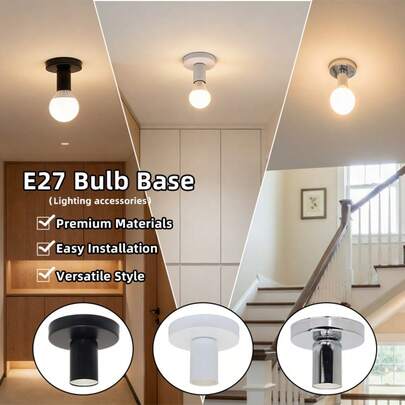 Bộ 1/2 bóng đèn âm trần E27 kiểu vặn vít, đèn trần hành lang, lối vào, sảnh hiện đại tối giản, đèn âm trần phòng khách, phòng ngủ, ban công (Không bao gồm bóng đèn)