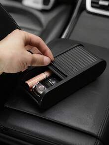 Retractable Car Center Console Storage Box - Suitable For Cosmetics, With Sliding Cover, ABS+PE Material With Velvet Lining, Can Hold Lipstick, Small Items, Sunglasses, Cards And Keys, Removable And Adhesive, Fits Most Vehicles, Non-Slip Dashboard Accessory - Storage Box - View 6