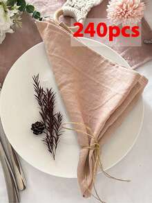 Nordic Modern Lightweight Minimalist Wedding Party Daily Decoration Crinkle Cloth Napkin, Wipe Cloth, Reusable Napkin - Pink - View 13