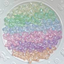 60pcs Iridescent Acrylic Butterfly Beads, Transparent Colorful Loose Spacers Beads For DIY Bracelet Necklace Jewelry Making - Multicolor - View 4