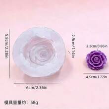 3D玫瑰花硅胶模具，DIY手工皂、树脂、蜡烛、石膏、蜡杯花卉装饰模具，多功能装饰模具，易脱模可重复使用 - 花朵 - 查看 6
