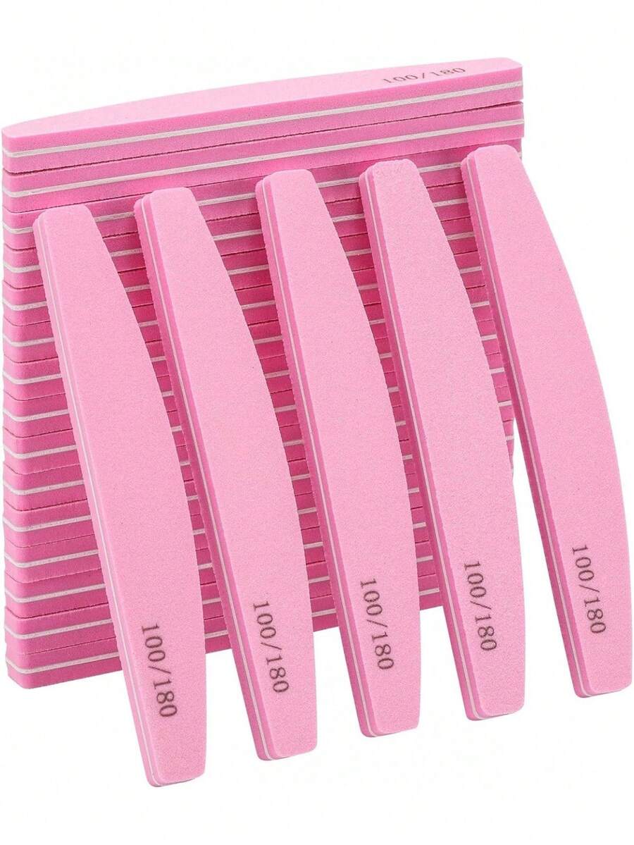 Bộ 10 dũa móng tay và khối đánh bóng bằng mút xốp, hai mặt, độ nhám 100/180, dụng cụ làm móng chuyên nghiệp để tạo hình và đánh bóng móng. - Nhiều màu - Xem 1