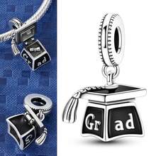 1Pc Happy Graduation Series Charm Bead Set Fits Grad Cap Bear Cat Dog Graduation Gift For Women Students 2026 - Silver - View 17