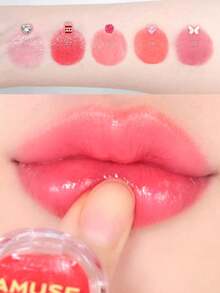AMUSE Bálsamo Labial em Formato de Anel, Cor Transparente e Brilho Cintilante, Textura de Geléia Hidratante, Batom em Anel Portátil e Utilizável, Vegano e Livre de Crueldade, Cuidado Labial Hidratante, K-Beauty, Presente de Feriado, Presente do Dia das Mães, Tinta Transparente Hidratante, Brilho Natural Não Grudento, Estojo Anel Pequeno, 0,9g/0,03oz - 04 - Visão 3