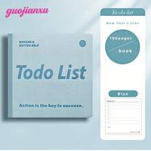 100 Pages/Book - New Year Spring & Summer Perfect Planner, "Pocket-Sized Self-Discipline Companion: A Happy Guide To Conquering Your Todo List" - Purple, Coffee, Blue PU Leather Cover, Compact & Elegant Planner, Double-Sided Notebook, Essential Agenda For Office & Study - Notebook - View 11