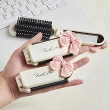 1pc White Foldable Air Cushion Comb Mirror, Portable Folding Mini Air Cushion Comb, Multifunctional Comb Mirror For Women, Hair Massage Comb Clip, Hair Accessory, With Mirror Travel Comb, Travel Essential - Folding Comb - View 15