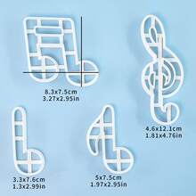 MIANXIAOXIN 1pc/4pcs Music Symbol Shaped Cookie Cutter, Treble Clef Music Theme Baking Mold, Suitable For Birthday Cake Decoration And Pastry Making - Multicolor - View 3