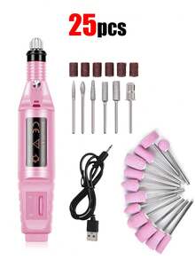 8件組美甲電鑽套組－便攜式粉色迷你鼠型美甲燈美甲烘乾機 UV/LED燈，附便攜式Micro USB電源線，家用凝膠美甲烘乾機，7件專業拋光機，高品質家用美甲與足部電鑽套組，美甲與足部磨甲設備，專業強力美甲拋光工具 SB Power LED美甲燈－便攜快乾美甲工具，適用專業凝膠美甲指甲油 - 粉色 - 查看 11