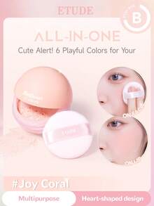 ETUDE 伊蒂之屋空气慕斯腮红 - 轻盈如云的腮红色号，持久自然腮红 - #Joy Coral - 查看 10