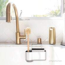 Simplehuman Sink Caddy Sponge Holder, Brushed Stainless Steel - 全尺寸 - 查看 3