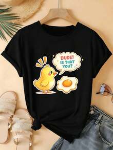 Dam-T-shirts - Svart - Visa 2