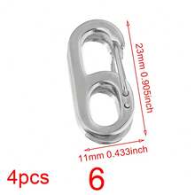 4 piezas de ganchos de langosta de acero inoxidable 304 dorados y plateados, ganchos de resorte de varios estilos para hacer joyas DIY, adecuados para pulseras y collares - hebilla de resorte - Ver 10