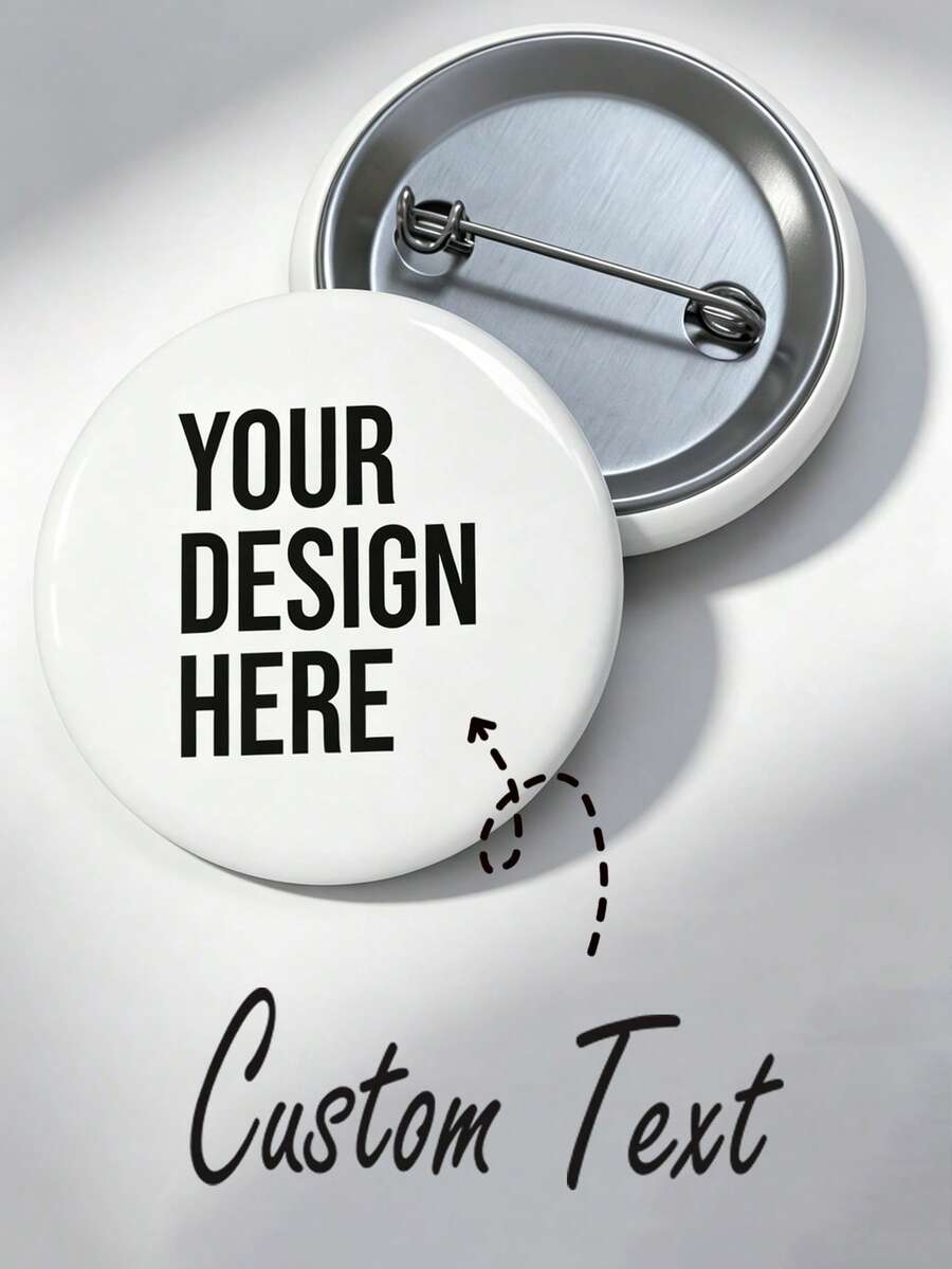 Personalized Custom Badge - Add Any Text, Photo Or Pattern. Suitable For Various Promotional Events, Workplace, Birthday Celebrations And Other Occasions. Unisex Design, Perfect As Personalized Gift, Graduation Souvenir, Party Favor Or Back To School Supplies. - Multicolor - View 1