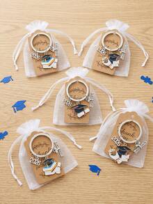 30pcs/15pcs Graduation Commemorative Keychains - Metal Inspirational Keychains With Thank You Cards, Unisex 2026 Graduation Keychains Suitable For Various Graduation Occasions, Celebration Theme, Special Function Souvenir, Rectangular, Special Function Souvenir, Cute Alloy Oil Drop Graduation Cap Keychains, Graduation Ceremony Gift, Graduation Season, Graduation Gift - Multicolor - View 3