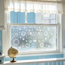 1/5 piezas Pegatina para ventana con patrón geométrico estrellado, efecto perlado y esmerilado, película de adsorción electrostática semi-transparente para privacidad, adecuada para puertas de vidrio, accesorios de cocina y decoración del hogar. - Pegatinas para ventanas - Ver 2