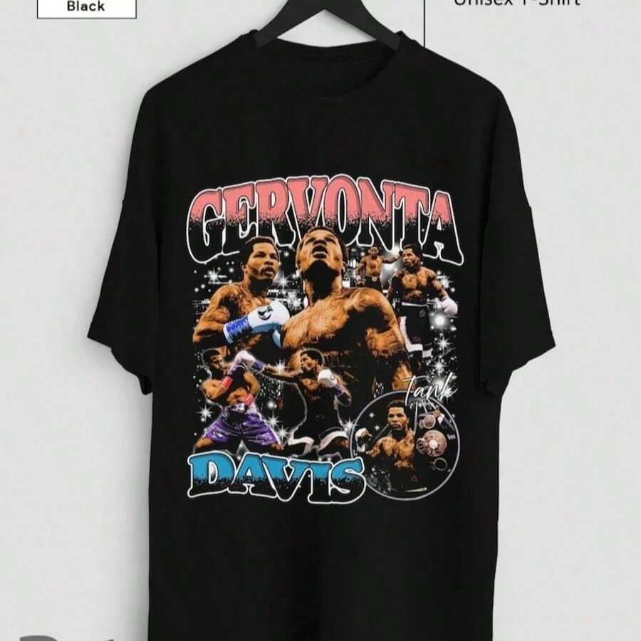 Gervonta Tank Davis T Shirt Boxing Sport Shirt Personalized Casual T-Shirt - màu đen - Xem 1