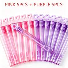 10/20/50/100pcs Creative Mini Bubble Wands (Empty Bottles), Heart-Shaped Test Tube Pink/Purple Bottles, Wedding/Holiday/Birthday Party Decorations (No Liquid) - Pink + Purple - View 9