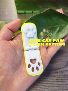 可爱猫爪印章 | 独特的爪印印章工具，手工制作，适用于薄纸和树叶，采用白色、黑色、浅灰色塑料制成，是宠物纪念礼品的理想之选，尺寸 - A - 查看 1