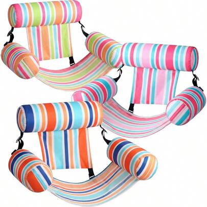Pool Floats Chairs Adult, 3 Packs Inflatable Lounge Chairs, Blow Up Pool Noodles Floats Adults, Floating Beach Party Summer Fun