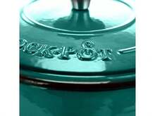 Crock-Pot Artisan 3 Quart Enameled Cast Iron Casserole With Lid In Gradient Teal - View 4