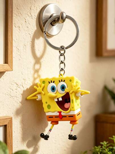 SpongeBob SquarePants 钥匙扣，适用于包包、汽车配件、背包挂件、时尚配饰、娃娃挂件和包包装饰。