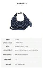 Túi xách nữ Coach in họa tiết, đeo vai đơn, mã CAO04LHRHY - Màu xanh đậm CAO04LHRHY - Xem 6