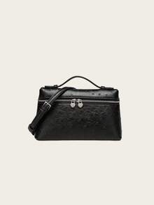 Petit sac à main pour femme, sac bandoulière carré en PU de texture d'autruche de couleur unie, convient pour la mode quotidienne et les sorties des femmes - Multicolore - Voir 21