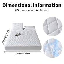 1pc Soft Luxury High-Quality Mattress Protector (Pillow Case Not Included), Breathable & Cooling, Waterproof/Stain Resistant, Mother's Day Home Gift, Machine Washable, Tight Elastic Fitted Edge, Pet-Friendly, Suitable For Bedroom, Home Or Hotel Bedding Cover - White - View 11