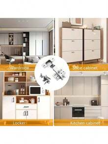 2 bản lề sắt đánh bóng hiện đại, dùng cho tủ, tủ quần áo và kệ giày. - Nhiều kiểu dáng - Xem 5